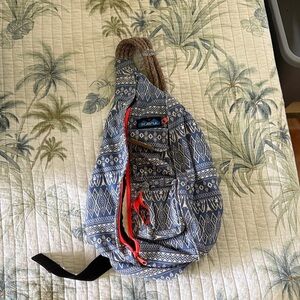 KAVU Geometric Blue and White Sling Bag